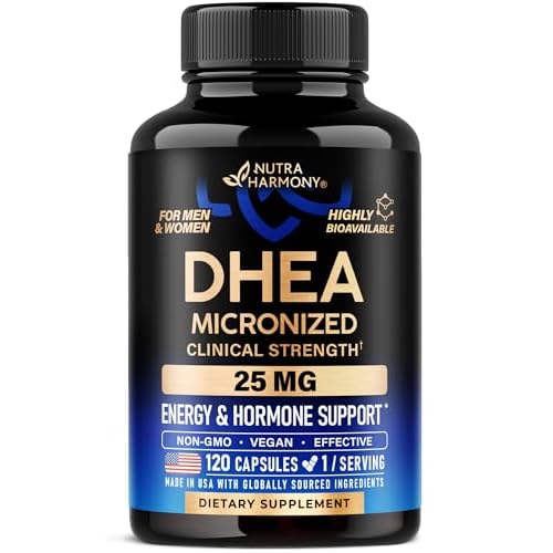 DHEA 25mg - Micronized DHEA Supplement for Women & Men - Clinically Proven Strength & Bioavailable - Healthy Aging, Hormone Balance & Energy Level Support - Vegan & NON-GMO - Made in USA, 12