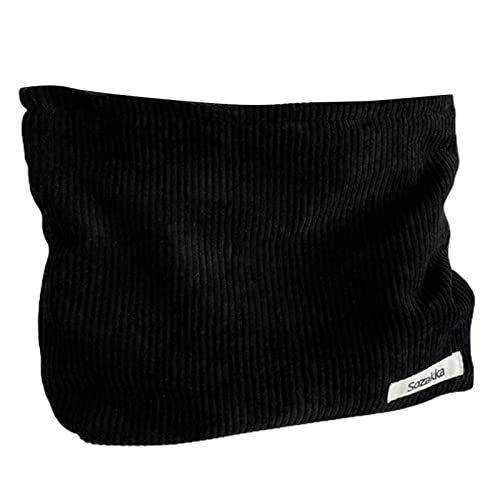 Bodhi2000 Trousse de maquillage réutilisable anti-poussière pour femme en velours côtelé pour voyage Noir Cover