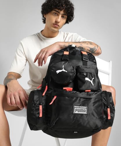 Image of Puma, Unisex-Adult, Convertible Backpack, Black-Glowing Red, (9190401)