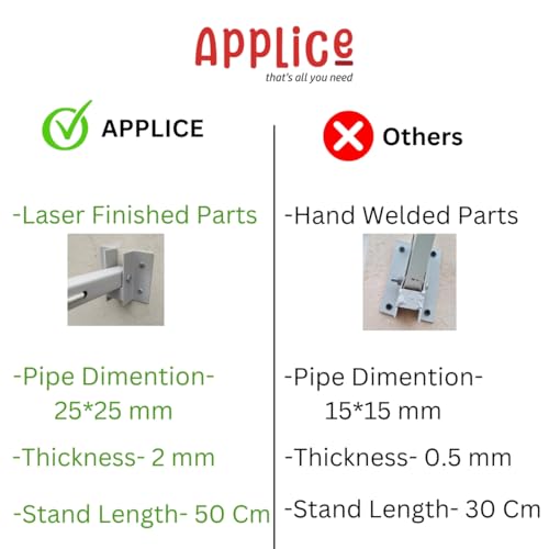 Image of APPLICE 5 Layer Foldable Wall Mount Cloth Drying Stand - 50ft Rope, Metal, Indoor /Outdoor, Balcony Use | Clothes Drying Stand | Cloth Stand | Cloth Dryer Stand
