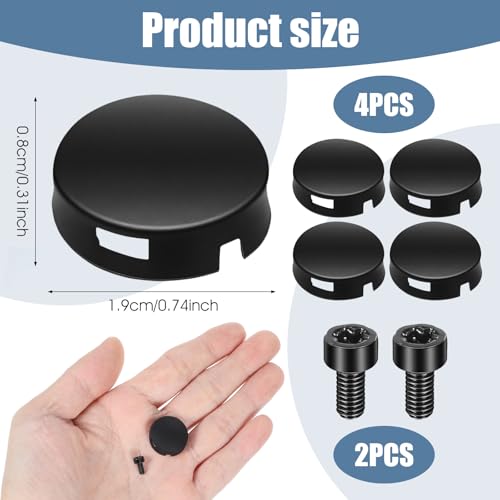 4 Pcs Doorbell Button Replacement Black Wired Door Bell Button with Screws Compatible with Most Wired Systems Repair Spl - Additional View