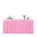 Htper Jupes de Table Roses pour fête prénatale, décoration de Table pour gâteaux, Anniversaire, baptême, Mariage, Carnaval, 275 x 76 cm