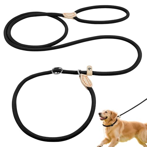 OSDUE Guinzaglio a Strozzo per Addestramento Cani, 180 cm Guinzaglio Retriever, guinzaglios per cani con fermo di trazione, Comoda Impugnatura, Resistente Leggero, per Piccoli, Medier