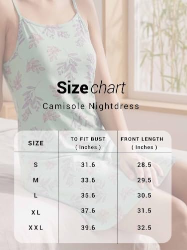 Image of Inner Sense Organic Cotton Nighty for Women Stylish I Above Knee Length Spaghetti with Scoop Neck Design I Adjustable Straps Camisole for Woman to Wear Solo or Layered