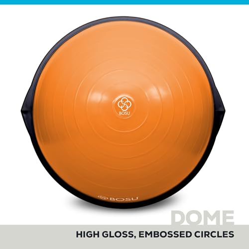 Image of Bosu Balance Ball Exercise Trainer, Home Gym Equipment w /Guided Workouts & Pump, 26 inch Inflatable Fitness Platform for Strength Training, Standing, Balancing, and Core Workout