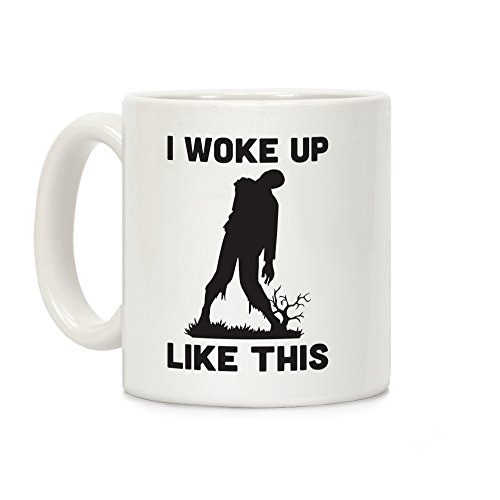 LookHUMAN I Wake Up Like This Zombie Taza de café de cerámica, color blanco, 325 ml LookHUMAN I Wake Up Like This Zombie Taza de café de cerámica, color blanco, 325 ml