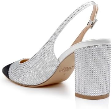 Jewel Badgley Mischka Tatum Slingback Block Heels with Capped Toe - Image 4