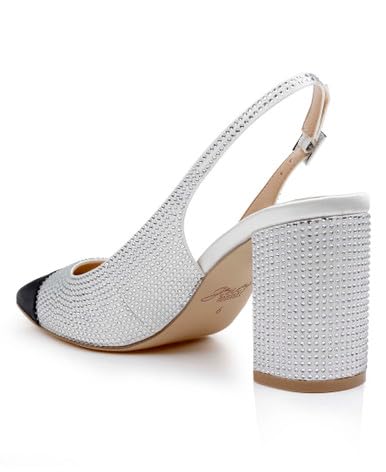 Jewel Badgley Mischka Tatum Slingback Block Heels with Capped Toe4
