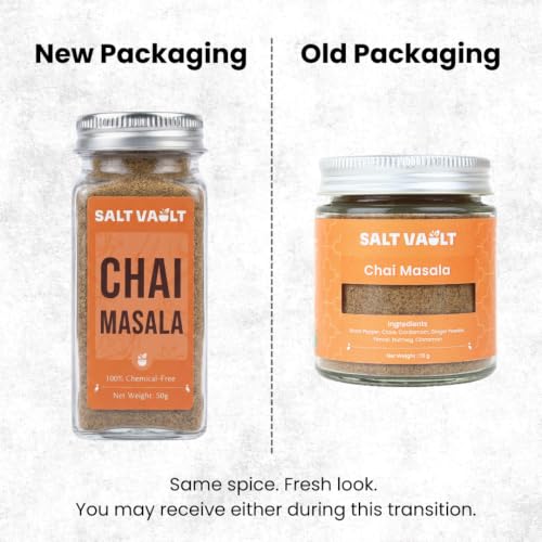 Image of Salt Vault Premium Chai Masala Powder (50g) | 100% Chemical-free, Handpicked, Farm-Sourced Spices | No Preservatives, No Adulteration | Perfect Indian Masala Tea Spice Blend | Antioxidant-Rich Immunity Booster