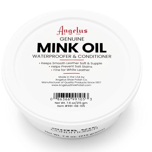 Angelus Mink Oil for Leather Boots 7.6oz | All-Natural Leather Conditioner, Cleaner, Waterproof, Soften...