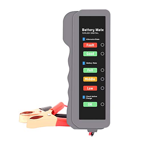 OBDKCAN 12V Car Battery & Alternator Tester, Test Battery Condition System & Check Alternator Tools, Load Tester (LED Indication)