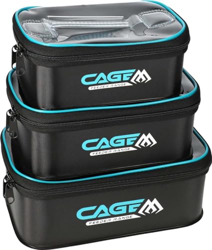 Mikado CAGE Eva-Bags 3er Set wasserdicht Ködertasche Köderbehälter Eva-Tasche Köderschachtel Köderbox