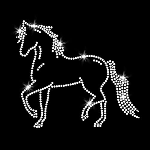Prancing Pony Horse Western Rodeo Sparkly Cowgirl Bling Iron-on Rhinestone Crystal T-Shirt Transfer by JCS Rhinestones