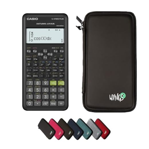 Casio fx-570ES Plus 2nd Edition inkl. WYNGS Schutztasche Schwarz - Wissenschaftlicher Taschenrechner - Basic Set