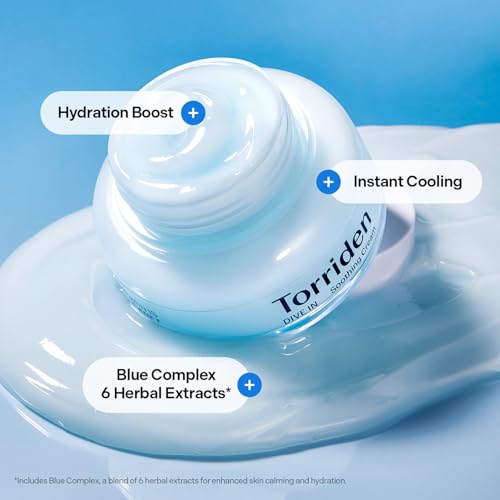 Image of Torriden Dive In Soothing Cream (100ml) | Korean Hydrating Face Moisturizer with 5D Hyaluronic Acid Complex, Panthenol & Allantoin | Deeply Hydrating, Soothing & Reduces Redness