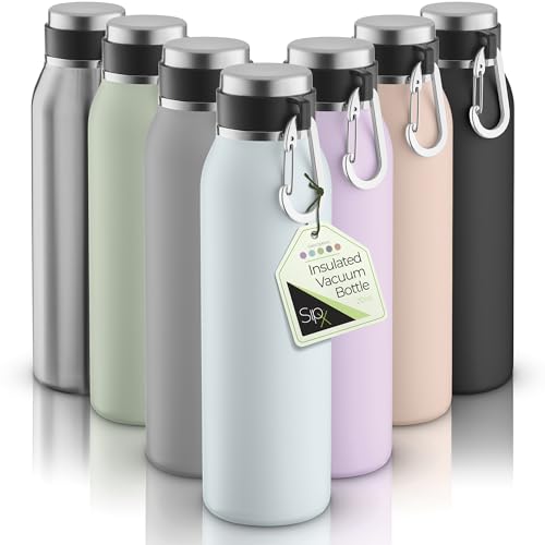 Image of SipX 20 oz Stainless Steel Insulated Water Bottle with Leakproof Lid & Carry Hook - Triple Insulated - Cold 24 Hours /Hot 12 Hours - Perfect for Gym, Work, Sports, Travel - Blue