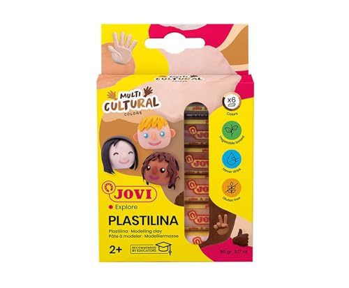 Jovi - Estuche de plastilina, 6 barritas de 15 gramos, multicultural colors, sin gluten (90/6M)