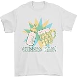 Photo Gallery cheers dad beer & bottle funny fathers day mens t-shirt 100% cotone, bianco, xl Photo Gallery cheers dad beer & bottle funny fathers day mens t-shirt 100% cotone, bianco, xl