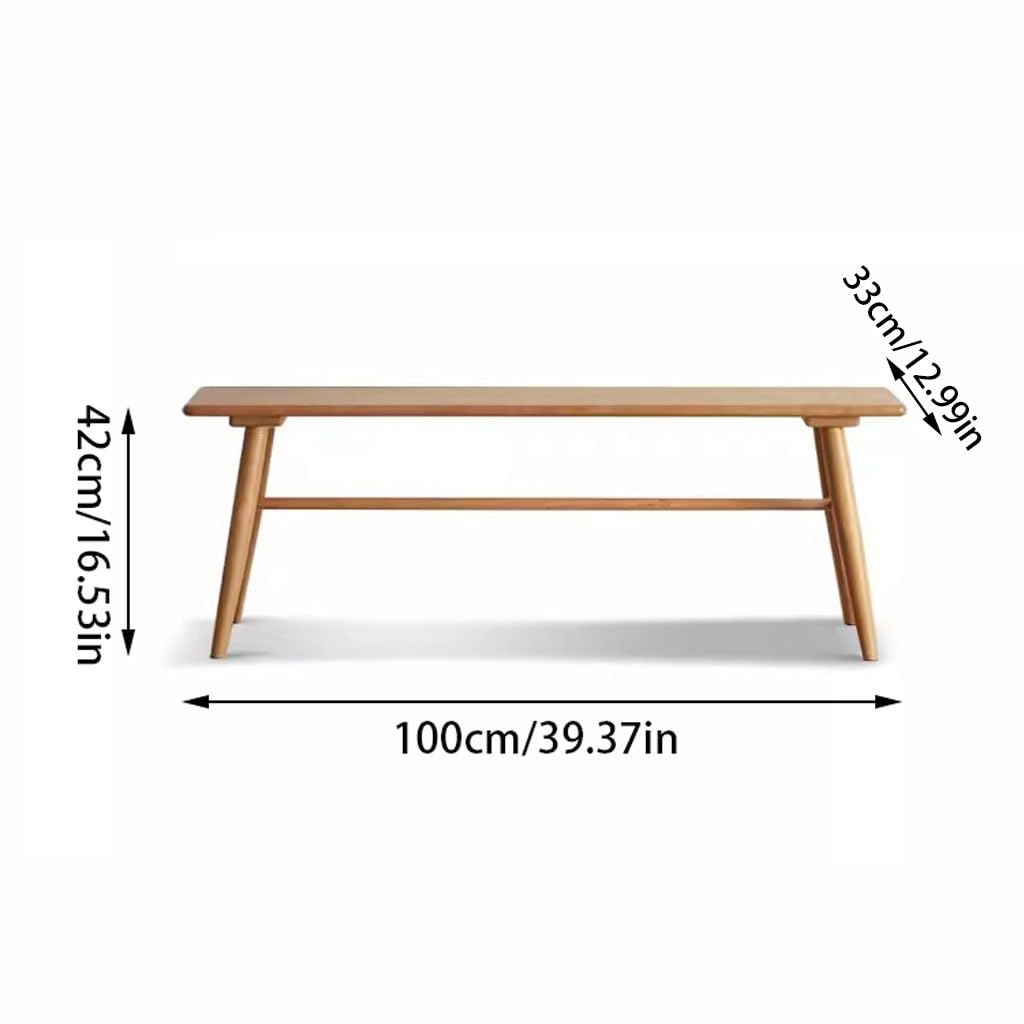 RENEESME Foot Stool for Bed Fashionable and Simple Solid Wood Bench Modern Simple Stool Bedroom Bed End Stool Dining Table Long Bench Bed Step Stools for High Beds