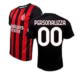 AC Milan Maglia Replica Personalizzabile, 100% Poliestere, Taglie 4Y-XXL, Vari Modelli
