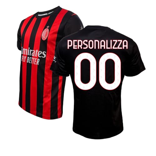 AC Milan Maglia Replica Personalizzabile, 100% Poliestere, Taglie 4Y-XXL, Vari