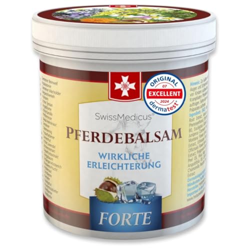 SwissMedicus Gel de Masaje Baume de Caballo | 25 Extractos de Hierbas (Consuelda, Castaño de Indias, Árnica, Eucalipto) | Efecto Refrescante | Para Masaje Corporal en Músculos y Articulaciones 250 ml