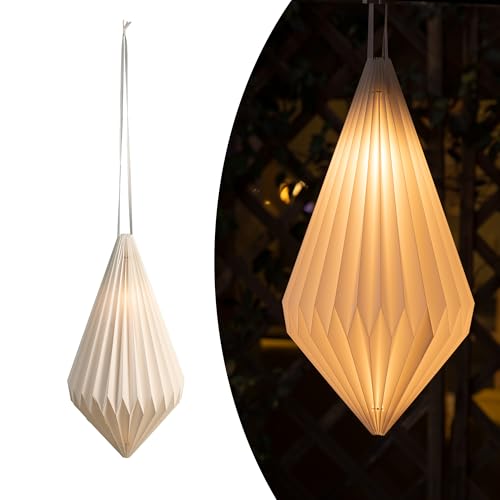 Battery-Operated Outdoor Paper Lantern with Remote Timer