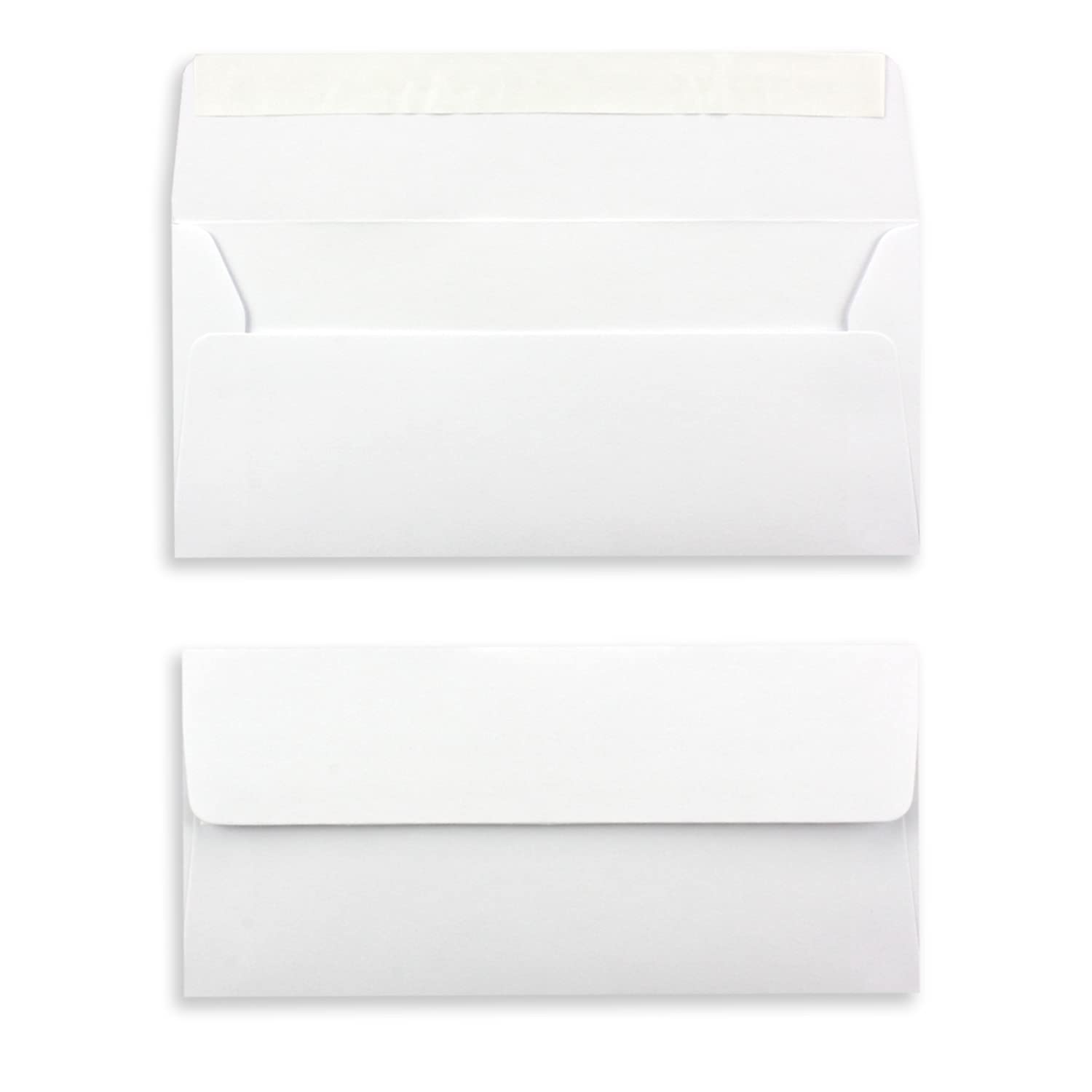 1000 x kopert DIN podłużnych w kolorze białym z samoprzylepnym zaklejaniem - 11 x 22 cm - 100 g/m² - koperta idealna do listów i zaproszeń