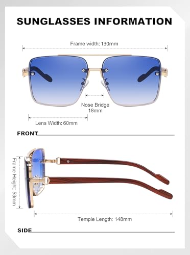 Image of Classic Mens Sunglasses Fashion Gold Frame Shades for Men UV 400 Protection Sunnies(7563)