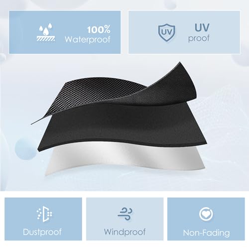 TOHONFOO Capa para Mesa de Pátio Quadrada - Capas de Mesa para Áreas Externas À Prova D'Água - Capa