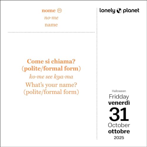 9781524889227 Lonely Planet: Italian Phrasebook 2025 Day-To-Day Calendar thumb #4