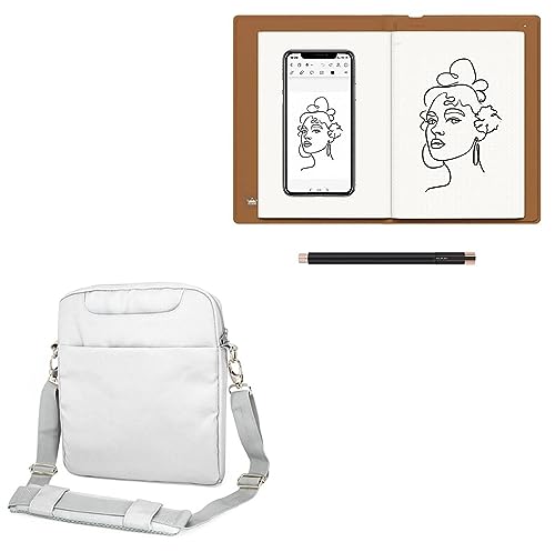 BoxWave Case Compatible with Huion Note - Encompass Urban Bag, Over Shoulder Messenger Straps Handle Bag Pockets - Cool Grey