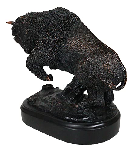 Estatua de Bisonte en Resina con Acabado Electrochapado en Bronce miniatura 6