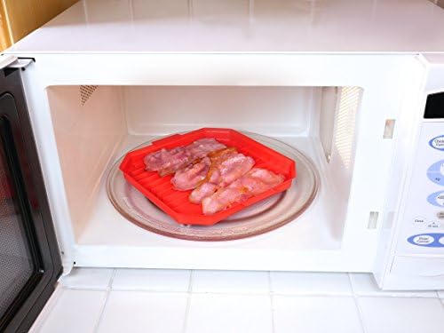 Good 2 Heat 4033 Red Microwave Bacon Crisper, 24 x 2.5 x 22 cm