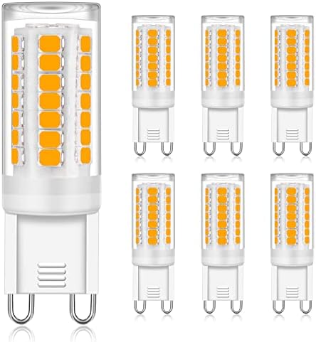 YUIIP G9 LED Light Bulb 4W Equivalent 40W Halogen Bulbs, G9 Base, Warm White 3000K, 400LM Lamp, AC 120V CRI 83 for Home Lighting, Ceiling Fan, Chandelier, Non Dimmable (6 Pack)