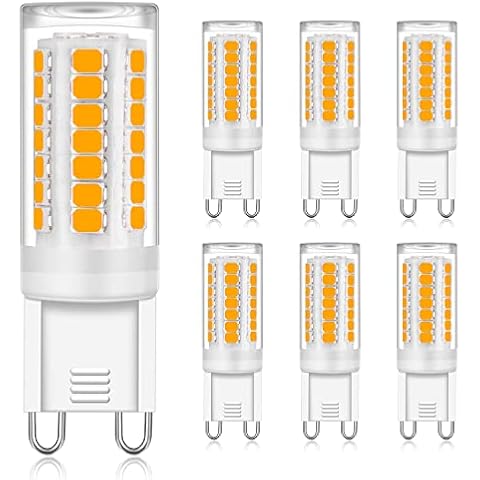 YUIIP G9 LED Light Bulb 4W Equivalent 40W Halogen Bulbs, G9 Ceramic Base, Warm White 3000K, 400LM Lamp, AC 120V CRI 83 for Home Lighting, Ceiling Fan, Chandelier, Non Dimmable (6 Pack) Cover