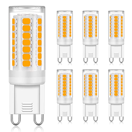 Yuiip G9 Led Light Bulb 4W Equivalent 40W Halogen Bulbs, G9 Base, Warm White 3000K, 400Lm Lamp, Ac 120V Cri 83 For Home Lighting, Ceiling Fan, Chandelier, Non Dimmable (6 Pack) #TOP22