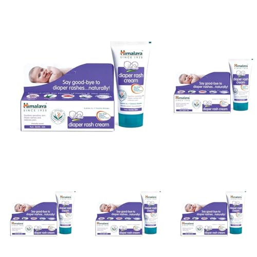 Image of Himalaya Baby Diaper Rash Cream (100g) | Relieves Rashes, reduces Redness & Irritation | With Aloe Vera, Yashad Bhasma, Almond Oil (Pack of 5)
