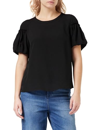 Image of French ConnectionCREPE Light Puff Sleeve TOPBLACKM
