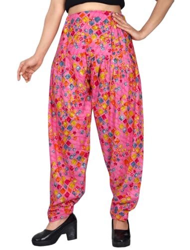 Image of FASHION GALLERY Women's Rayon Relaxed Fit Patiala Salwar with Full Length Drawstring Closure Type and Flexible Waist|Patiala Pant for Woman
