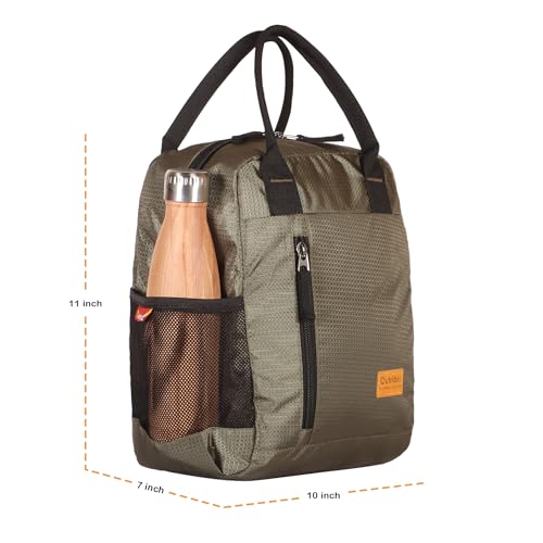 Image of Outrider Polyester Jumbo Lunch Bag,Lunch Bag for Office Men, Women and Kids, Quality Tiffin Bag for School, Picnic, Work, Carry Bag for Lunch Box, 12 Liters, Olive Green