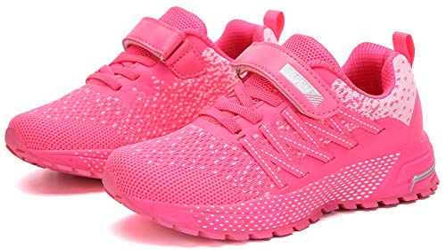 Kubua Kids Sneakers For Boys Girls Running Tennis Shoes Lightweight Breathable Sport Athletic Pink #TOP5
