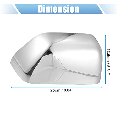 X Autohaux 1 Pair Car Exterior Chrome Plated Mirror Cover Top Half Mirror Cover Cap Overlay For Ford F-250 F-350 F-450 F-550 Super Duty 2017-2022 #TOP2