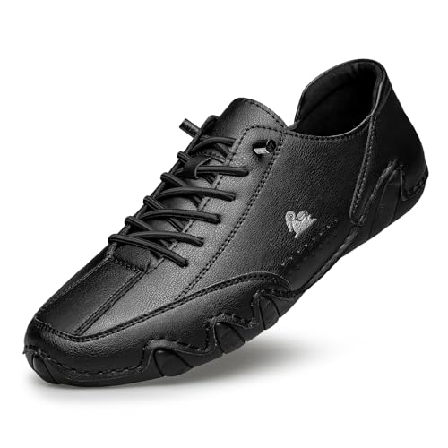 Image of Driving Shoes for Men Casual Slip Ons Mens Fashion Shoes Comfort Handmade Chukka Dress Casual Shoes
