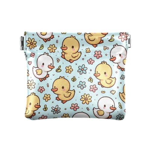 Cute Duck Coin Purse Leather Pouch Change Purse, Squeeze Coin Pouch for Cards, Keys & Lipsticks, Unisex