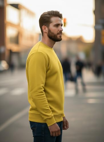 Image of Mack Jonney Men Regular Fit Fleece ||Black||Round Neck Solid||Sweatshirt-JM3911