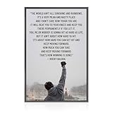 RAREVAY Motivational Quote Rocky Balboa Special Design, Keep Moving Forward Sylvester Stallone Canvas Print Wall Décor Art