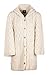 Produktbild 100% Merinowolle Aran Damen Merino Lange Strickjacke mit Kapuze, in Weiß/Holzkohle/Wicker/Armeegrün (Weiß, Medium)