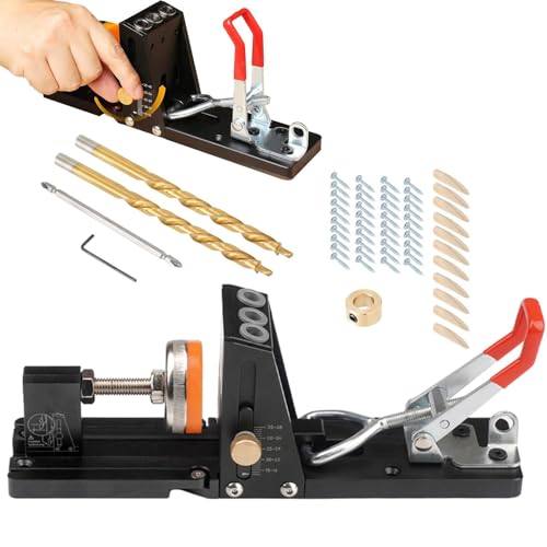 Raxove Pocket Drill Jig Kit, Power Tool Accessory Jigs, Woodworking Jig Kit, Power Tool Angle Pocket Jig with Aluminum Alloy for Tight Spaces