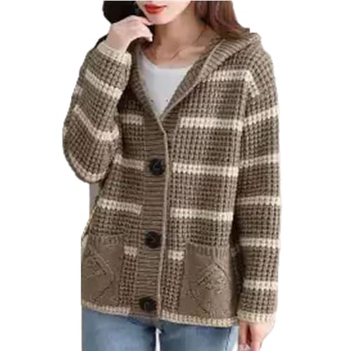 Cardigan à capuche ouvert tricot femme coupe large pour un confort quotidien